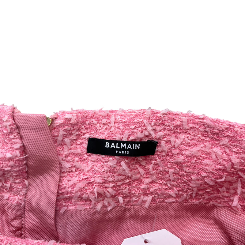 Women's Tweed Logo Button Shorts Pink Size S