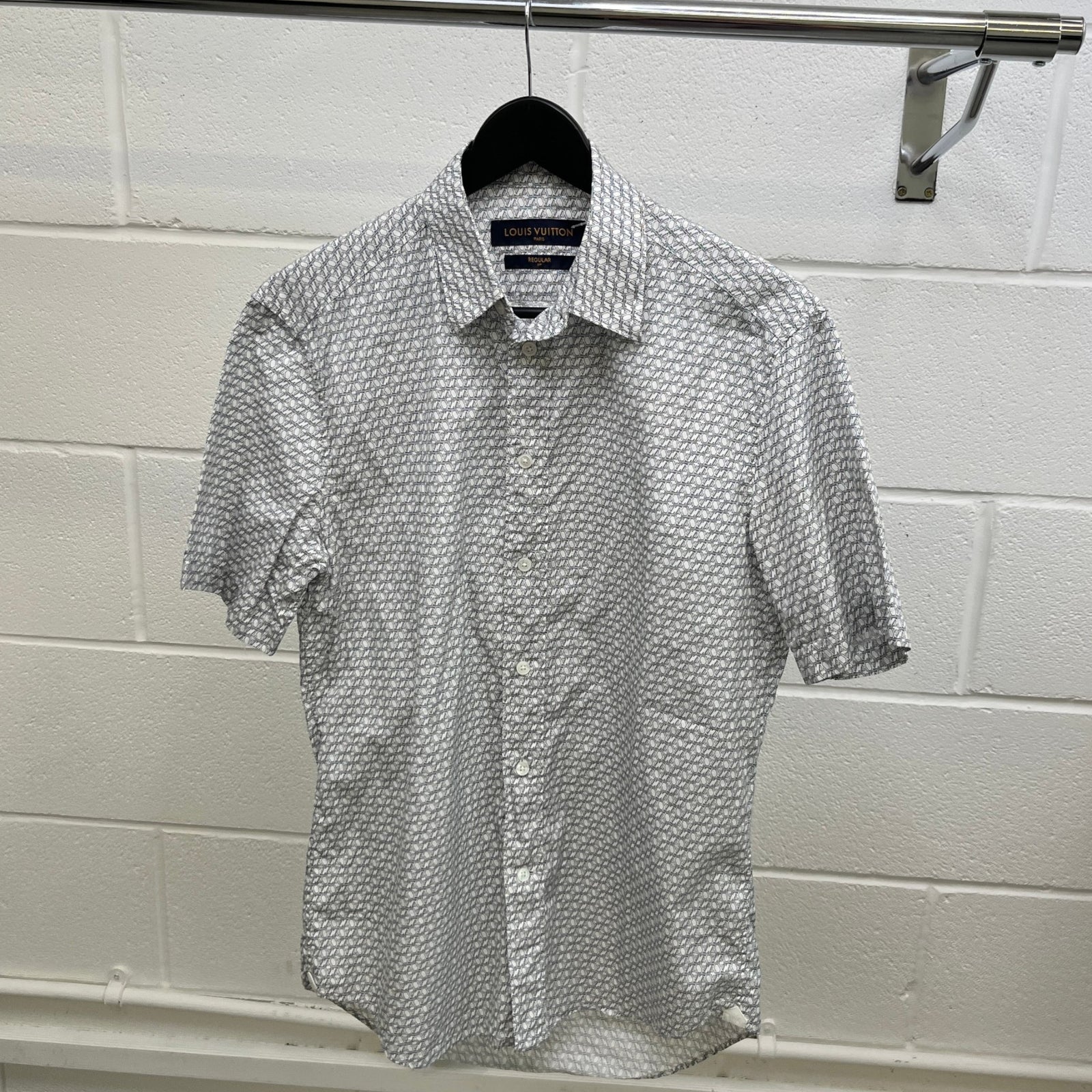 Men's Monogram Geometric Shirt White Size S - Photo 8