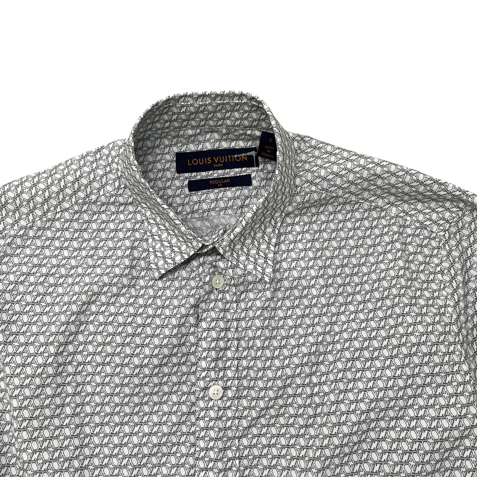 Men's Monogram Geometric Shirt White Size S - Photo 5
