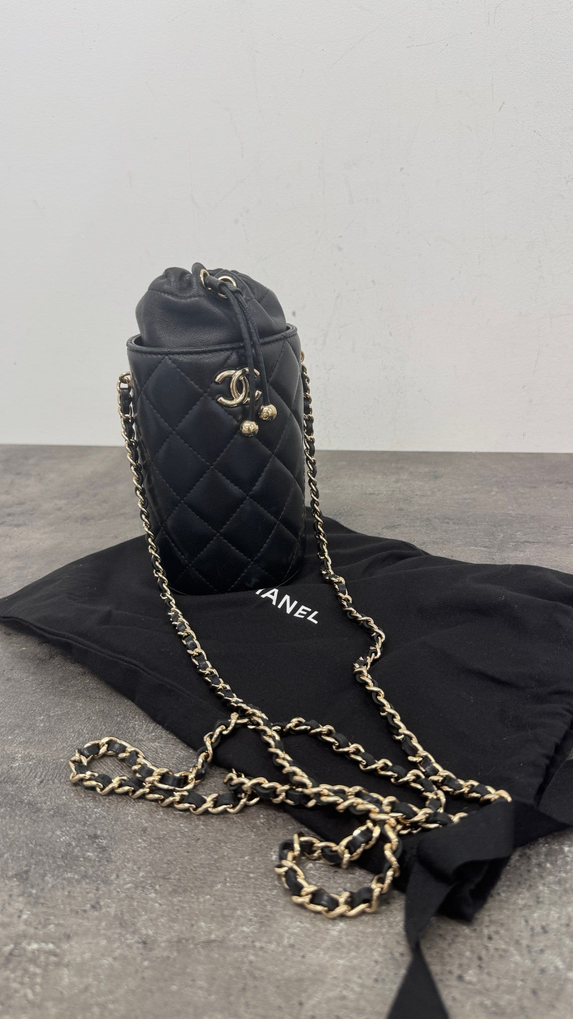 Women's Mini Drawstring Bucke Bag Black - Photo 11