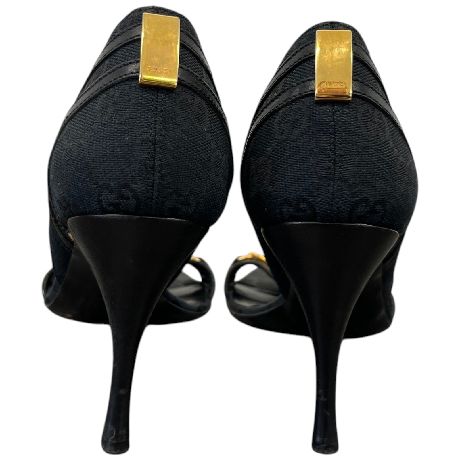 Women's Horsebit Accent Canvas Heels Black Size EU 38.5 / UK 5.5 - Photo 7