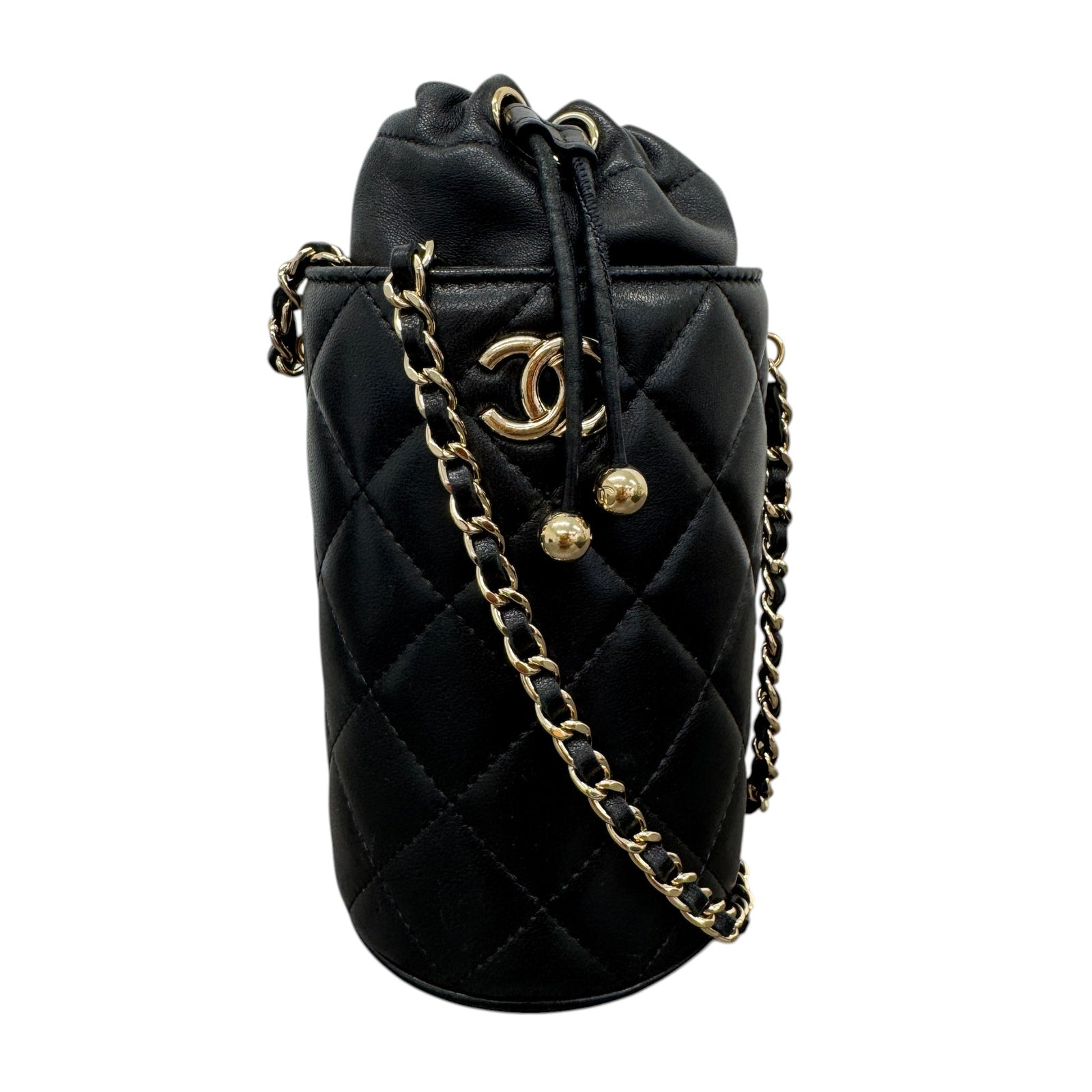 Women's Mini Drawstring Bucke Bag Black - Photo 1