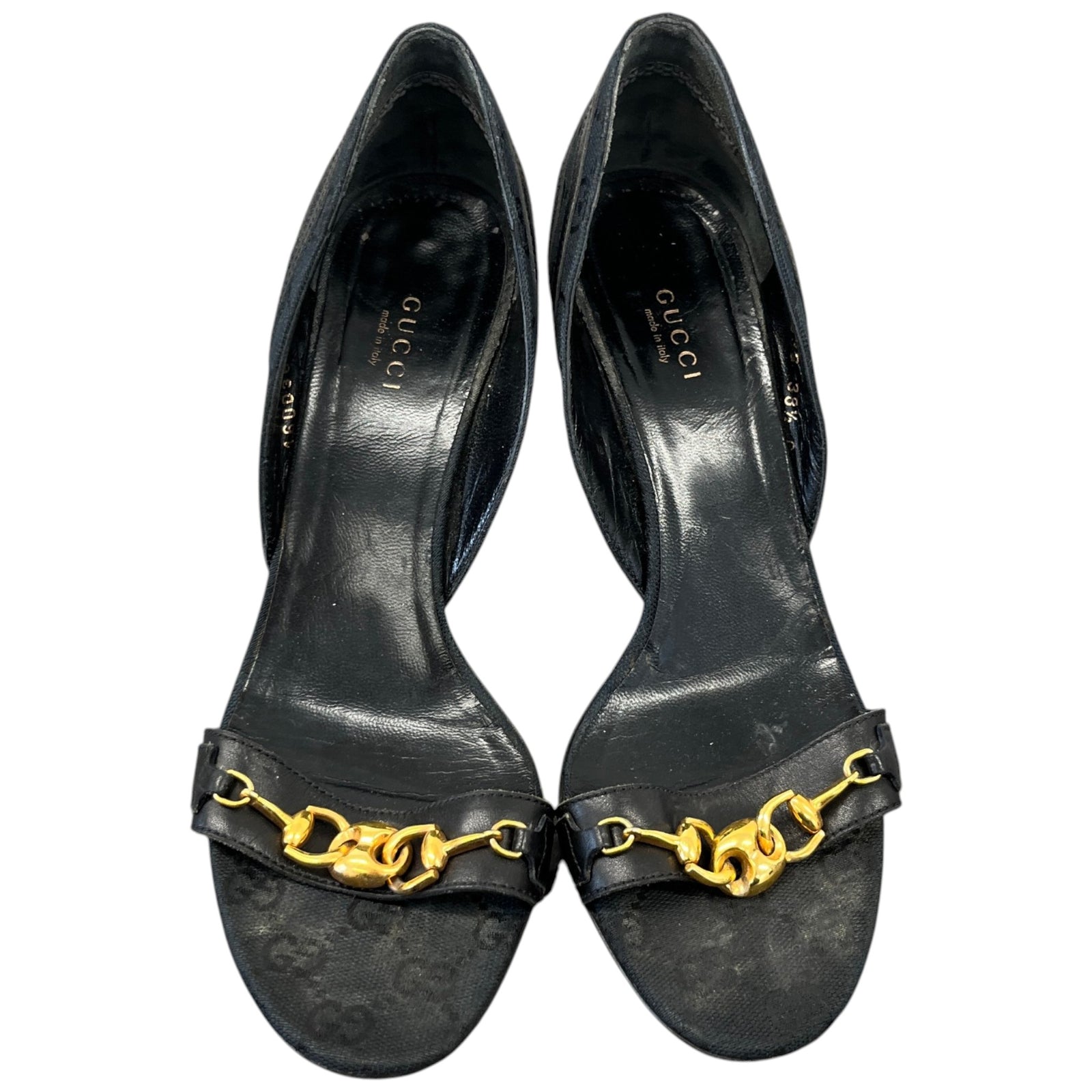 Women's Horsebit Accent Canvas Heels Black Size EU 38.5 / UK 5.5 - Photo 6