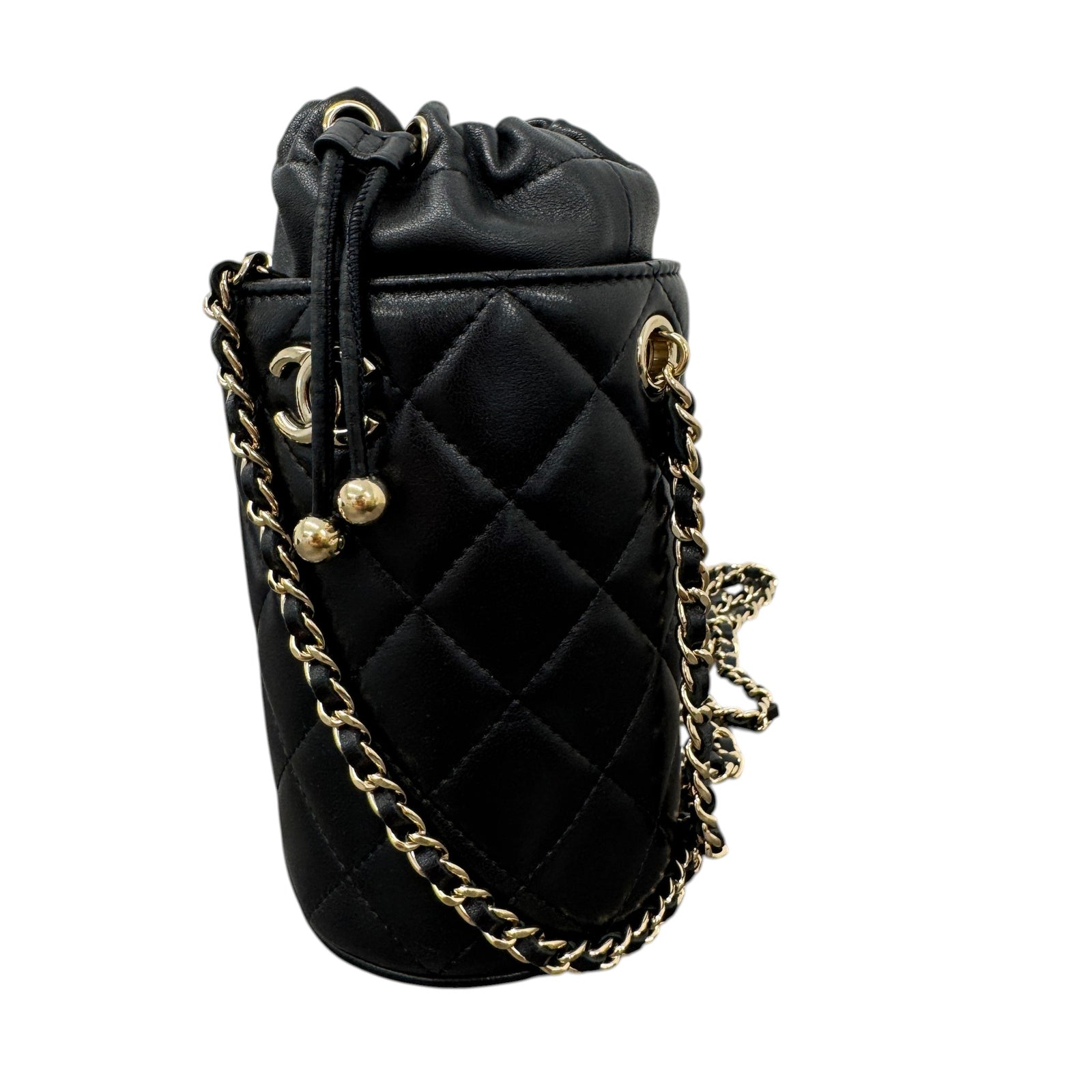 Women's Mini Drawstring Bucke Bag Black - Photo 3
