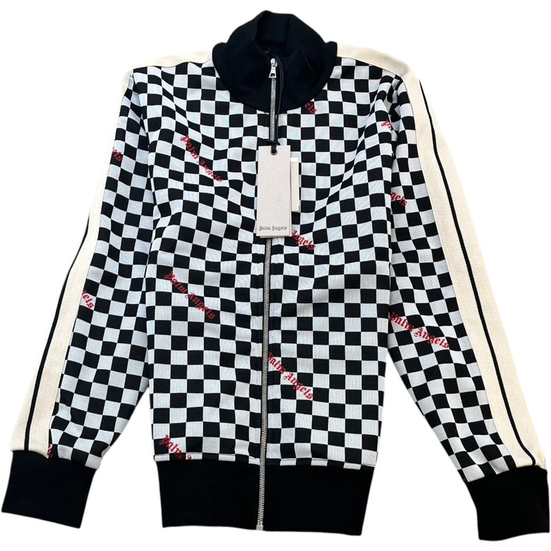 Men's Jacquard Damier Track Jacket Black Size L