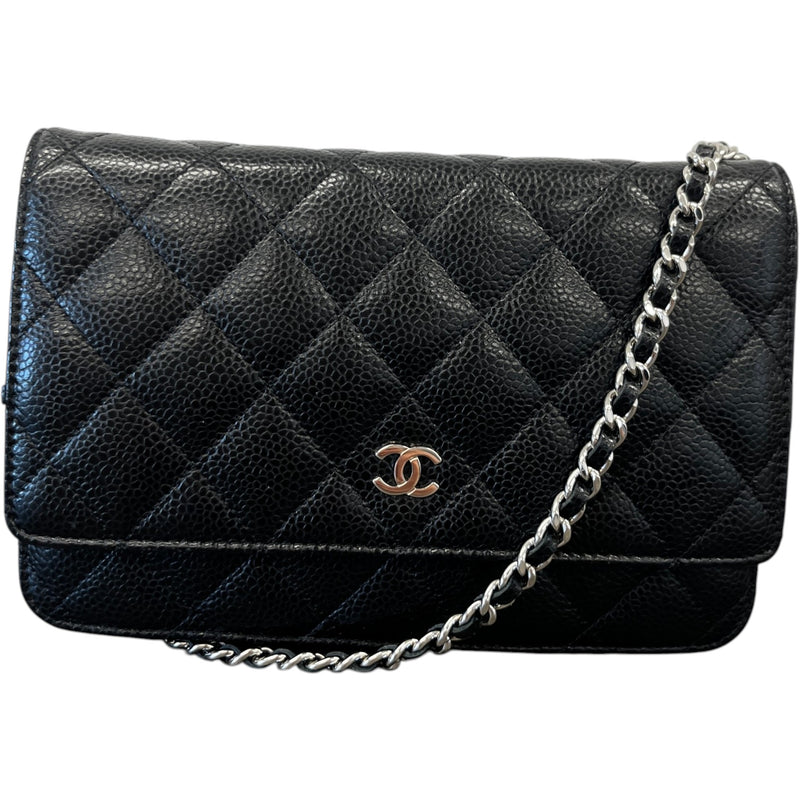 Women's Wallet On Chain Caviar Woc Bag Black