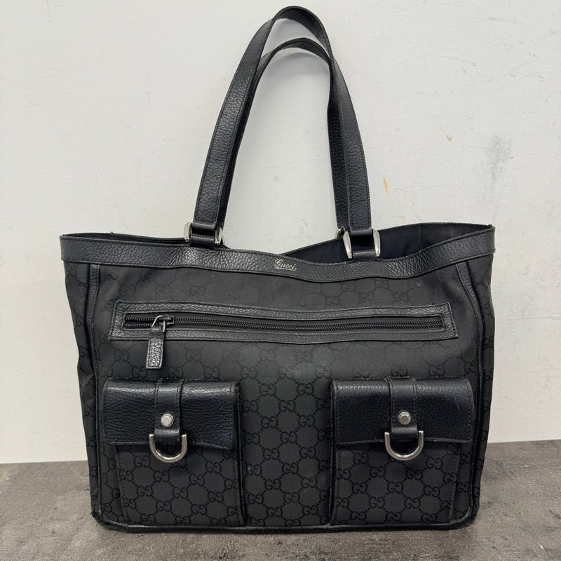 Women's GG Nylon Abbey Handbag Black