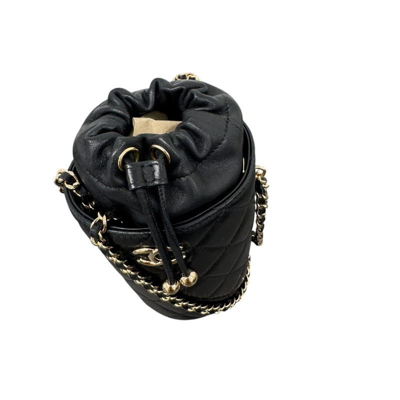 Women's Mini Drawstring Bucke Bag Black
