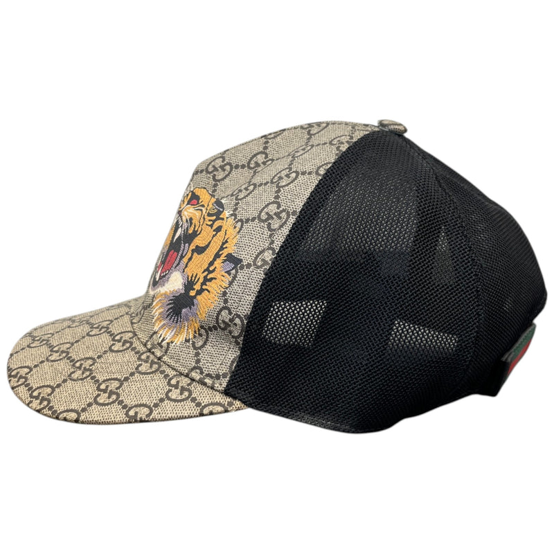 Men's Gg Supreme Tiger Print Cap Beige Size M