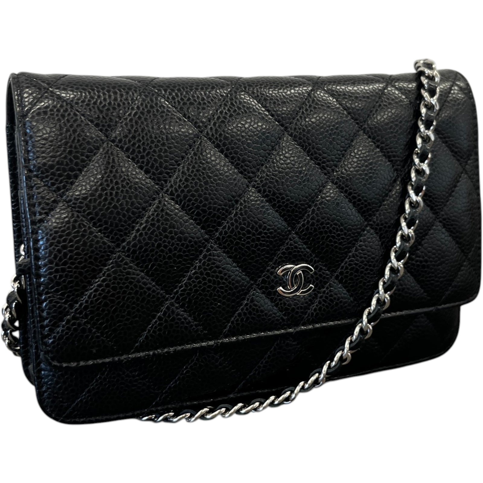 Women's Wallet On Chain Caviar Woc Bag Black - Photo 4