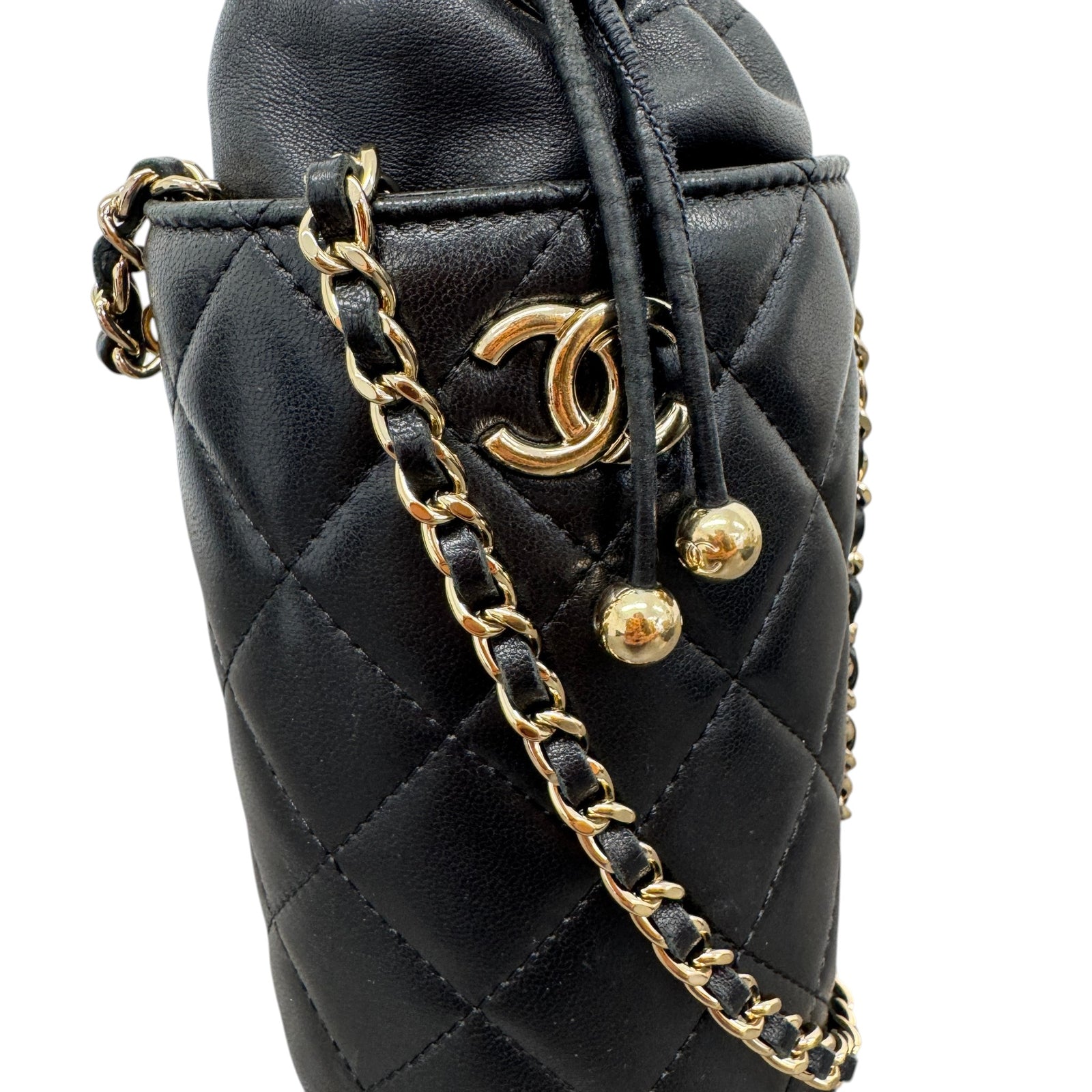 Women's Mini Drawstring Bucke Bag Black - Photo 5