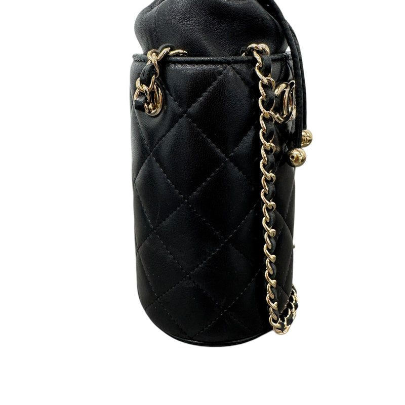 Women's Mini Drawstring Bucke Bag Black