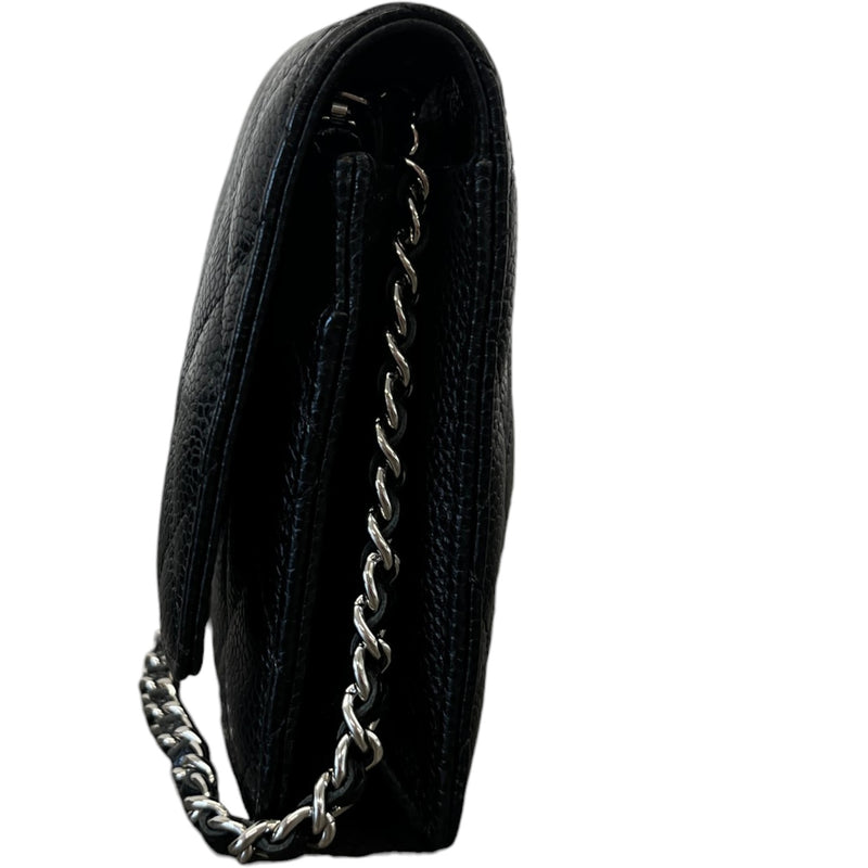 Women's Wallet On Chain Caviar Woc Bag Black