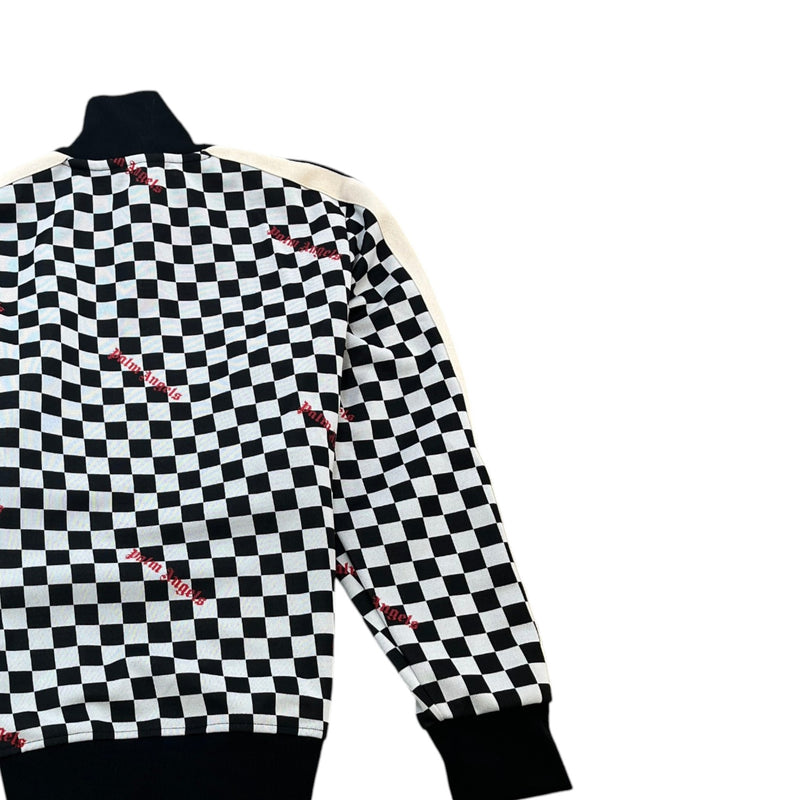 Men's Jacquard Damier Track Jacket Black Size L