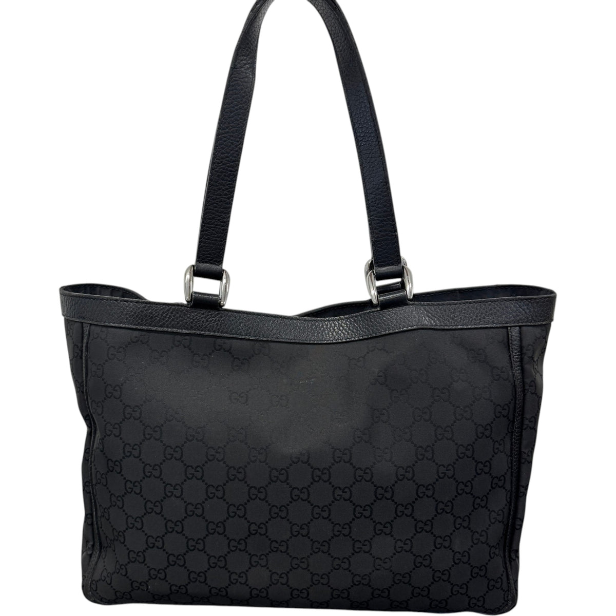 Women's GG Nylon Abbey Handbag Black - Photo 3