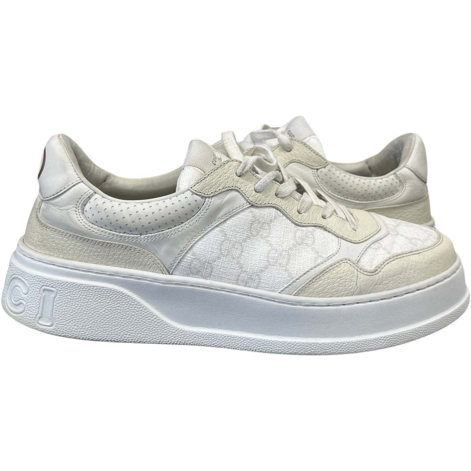 Men's Gg Supreme Low Trainers White Size EU 44 / UK 10 - Photo 3