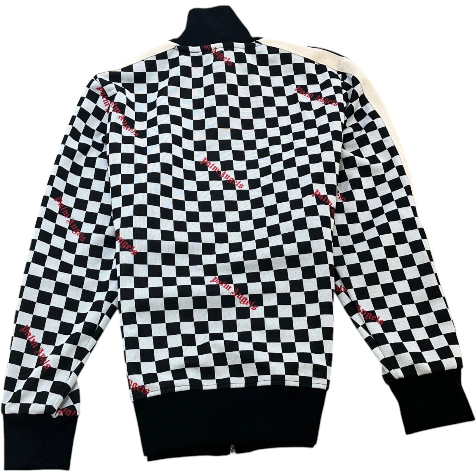 Men's Jacquard Damier Track Jacket Black Size L - Photo 2