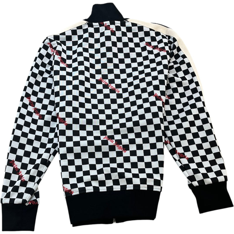 Men's Jacquard Damier Track Jacket Black Size L