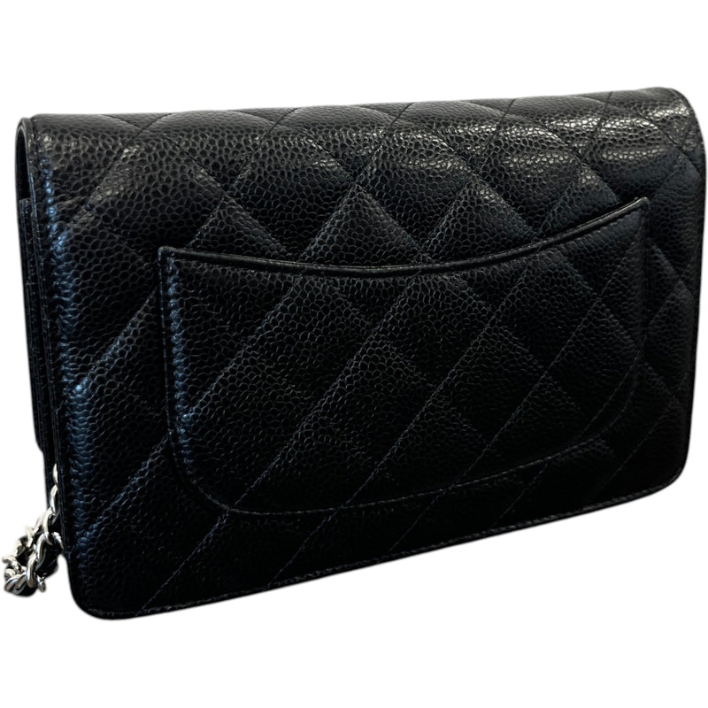Women's Wallet On Chain Caviar Woc Bag Black