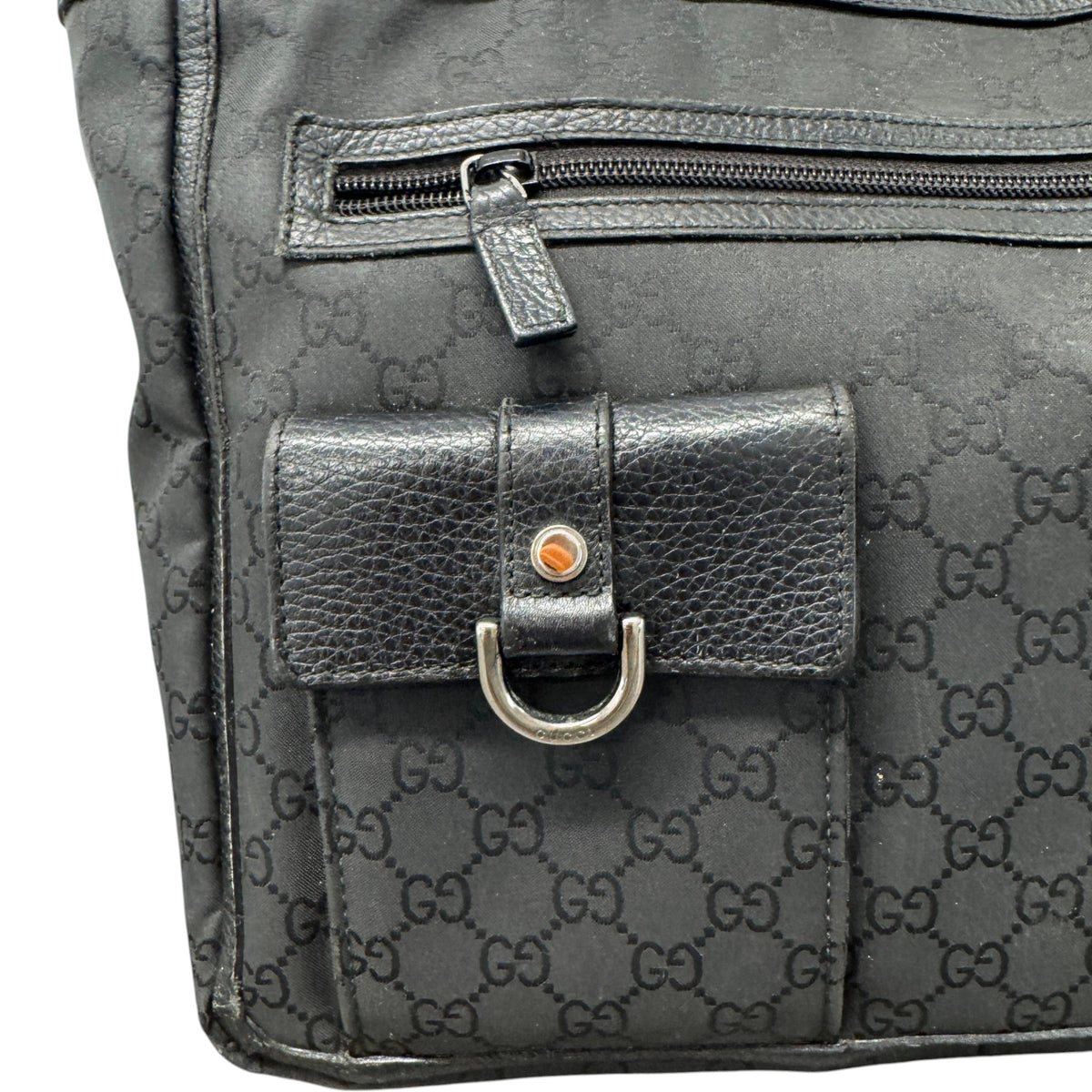 Women's GG Nylon Abbey Handbag Black - Photo 10