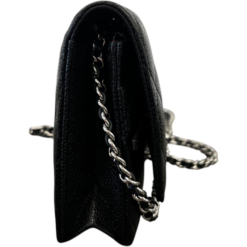 Women's Wallet On Chain Caviar Woc Bag Black
