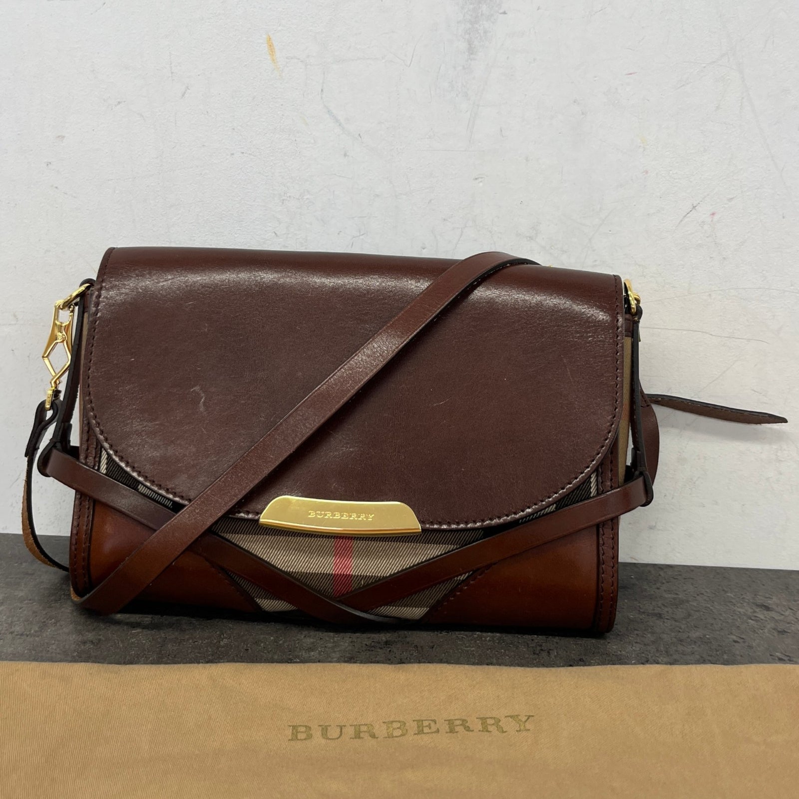 Women's Bridle House Check Abbott Crossbody Bag Brown - Photo 11