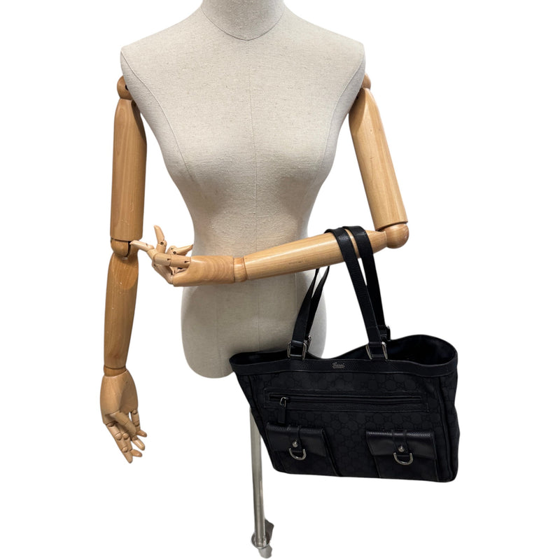 Women's GG Nylon Abbey Handbag Black