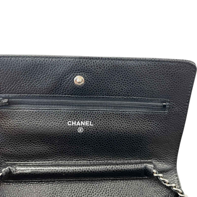Women's Wallet On Chain Caviar Woc Bag Black