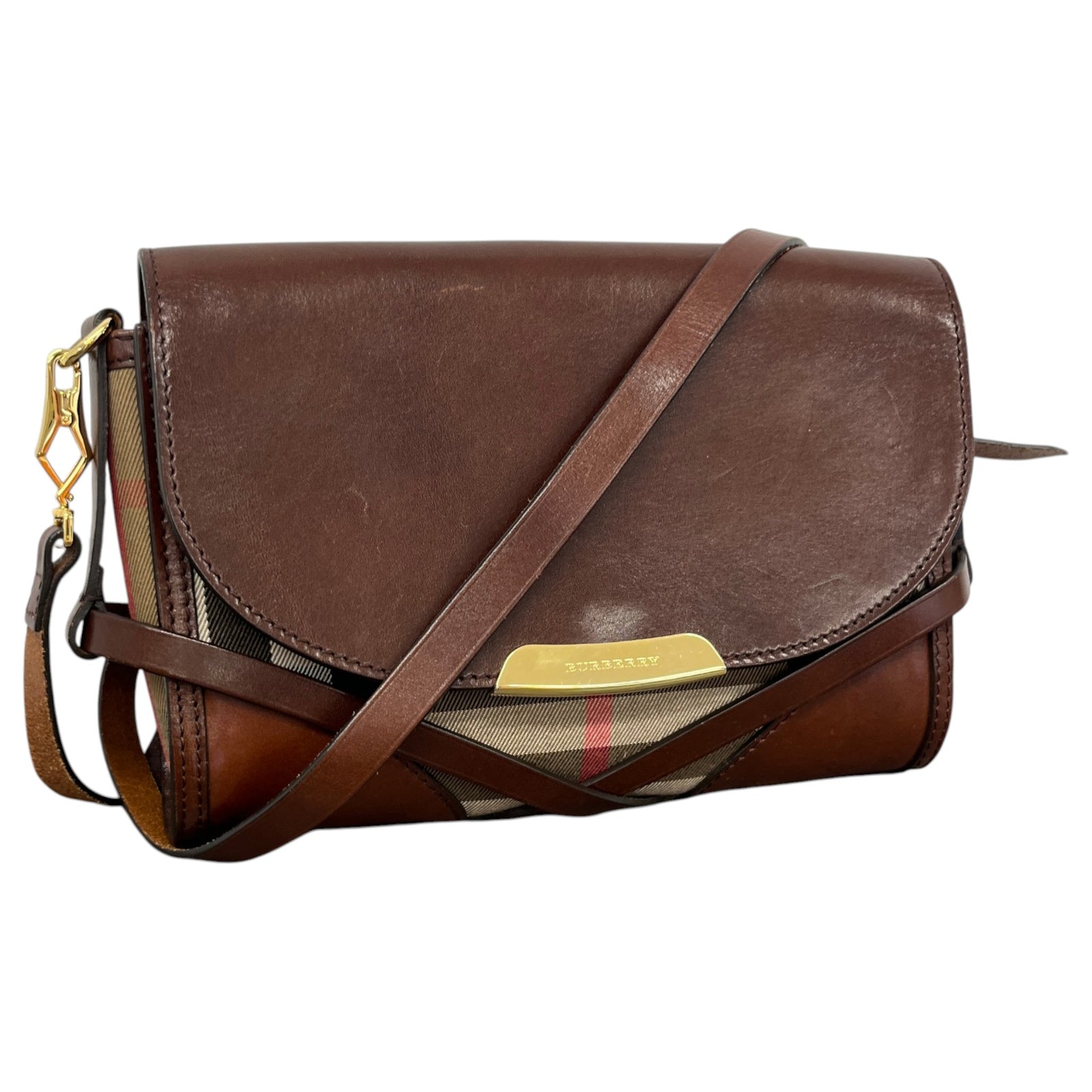 Women's Bridle House Check Abbott Crossbody Bag Brown - Photo 4