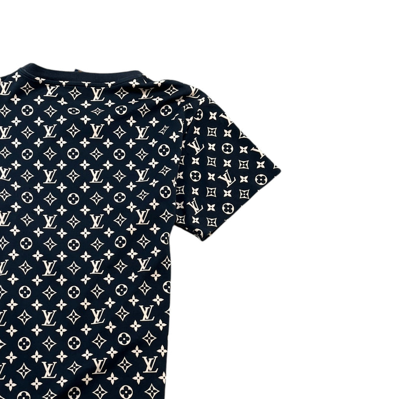 Women's Monogram Chain Accent T-Shirt Navy Size S / UK 8