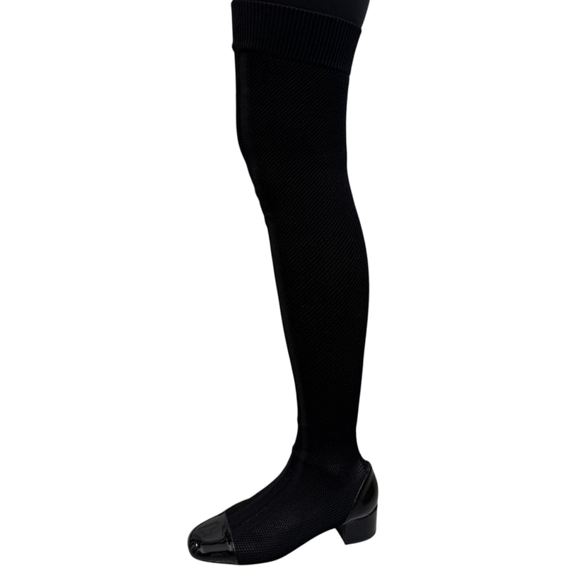 Women's Over The Knee Sock Boots Black Size UK 7 / EU 40