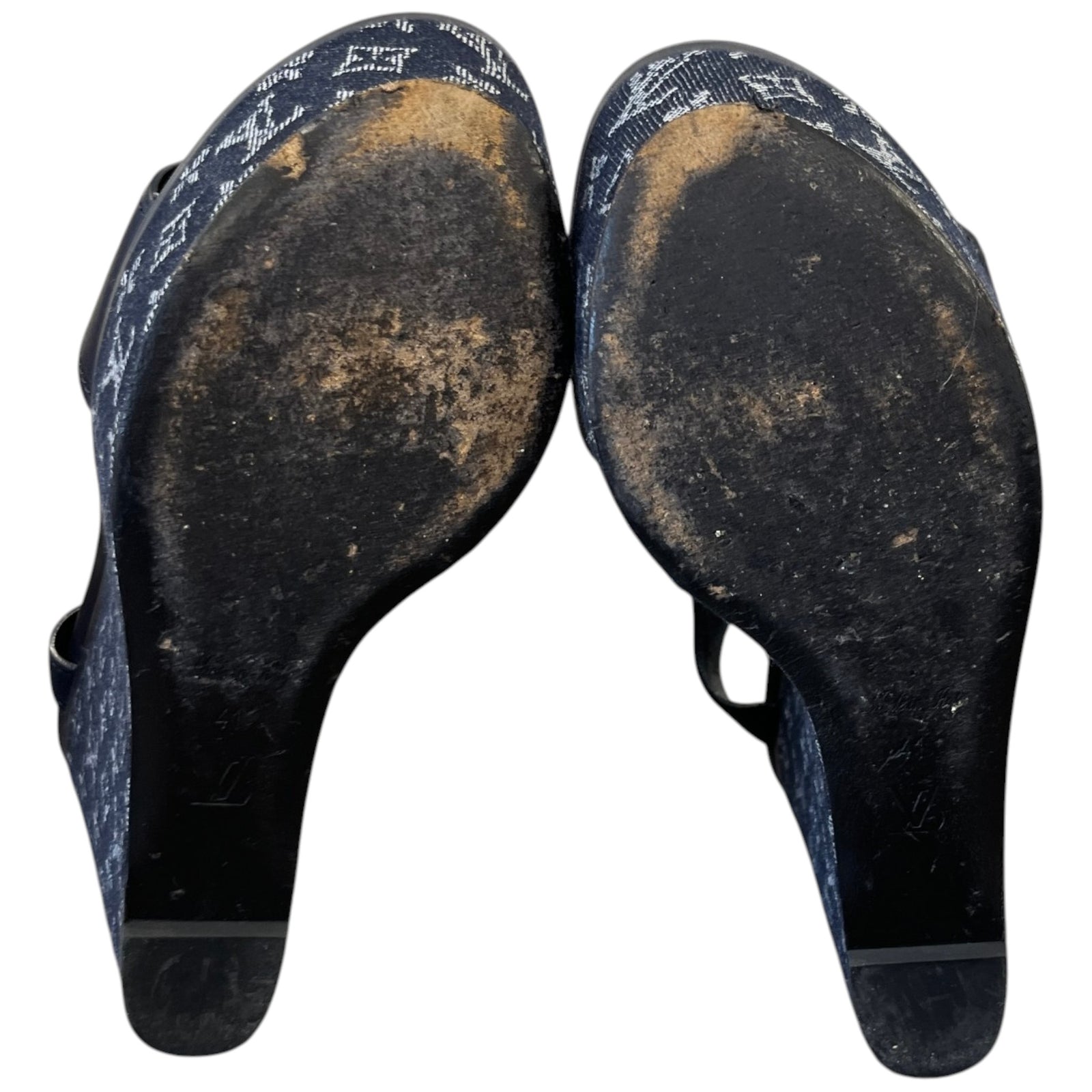 Women's Monogram Denim Waterfull Heels Navy Size EU 41 / UK 8 - Photo 10