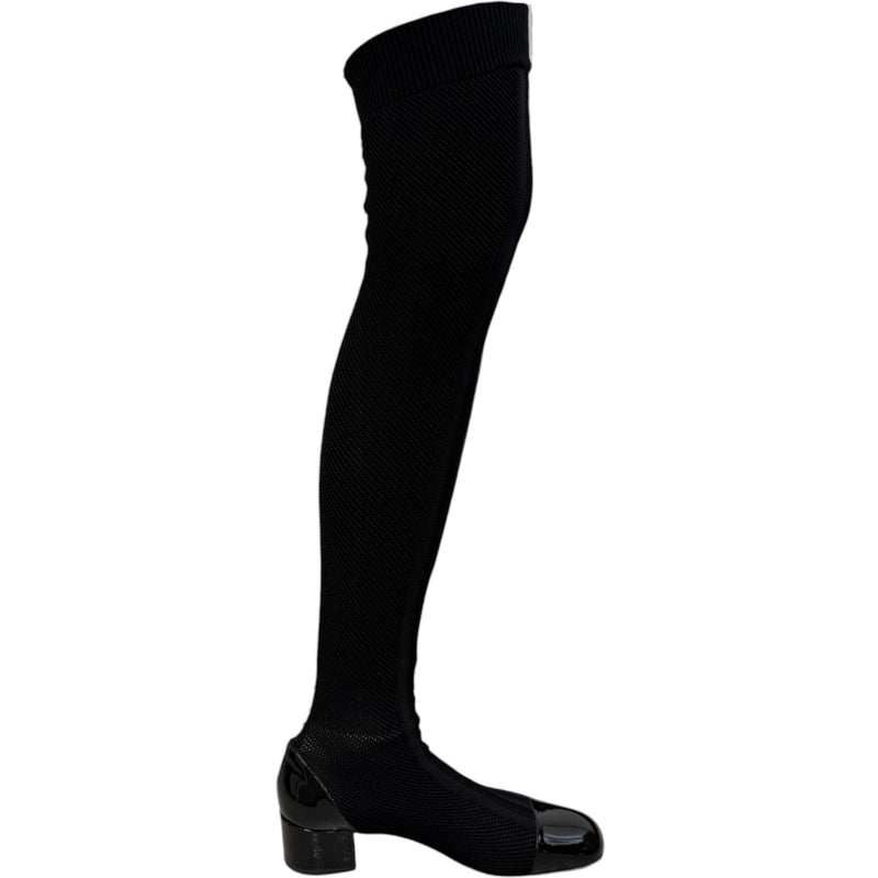 Women's Over The Knee Sock Boots Black Size UK 7 / EU 40
