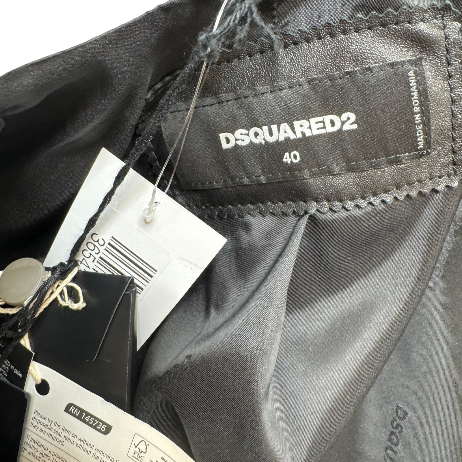 Women's Biker Jacket Black Size XS - Photo 6
