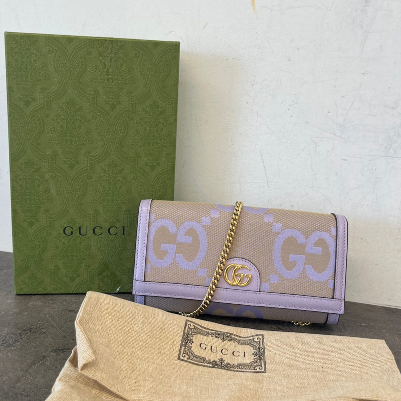 Women's Ophidia Jumbo GG Wallet on Chain Bag Purple