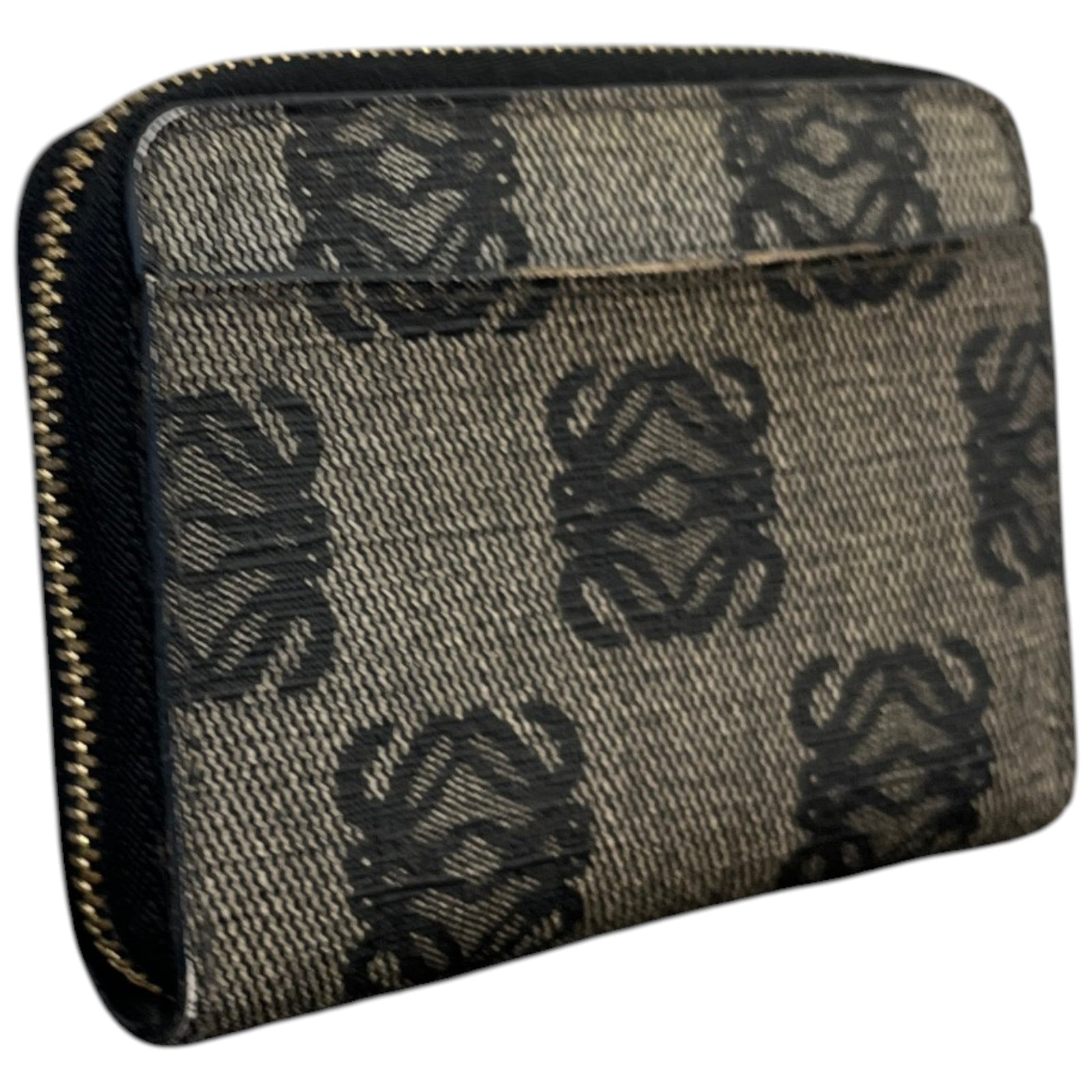 Women's Anagram Jacquard Canvas Wallet Grey - Photo 3
