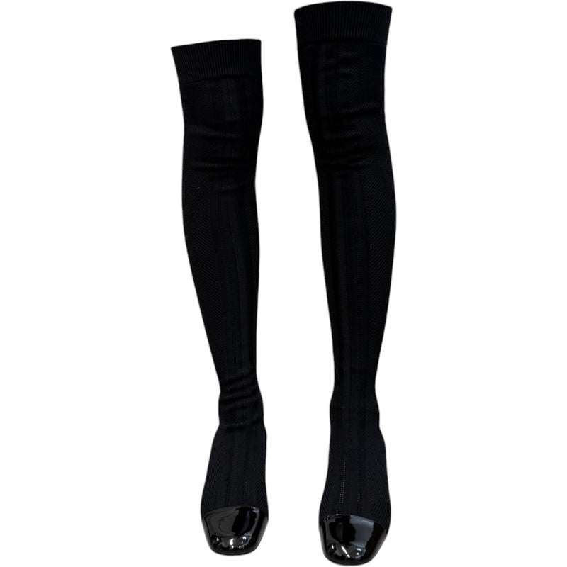 Women's Over The Knee Sock Boots Black Size UK 7 / EU 40