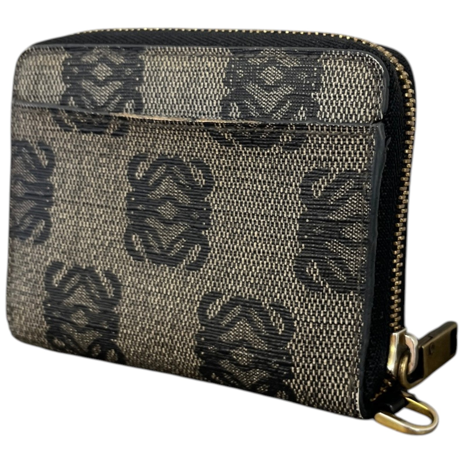 Women's Anagram Jacquard Canvas Wallet Grey - Photo 4