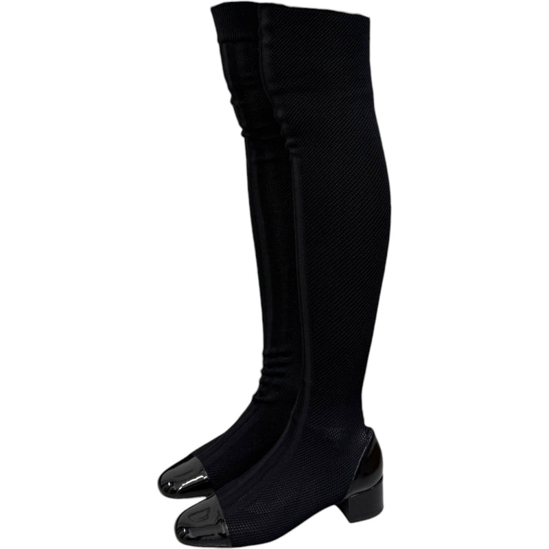 Women's Over The Knee Sock Boots Black Size UK 7 / EU 40