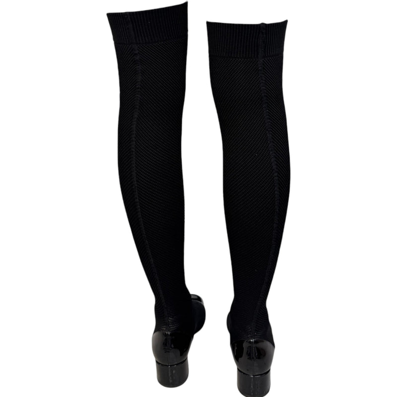 Women's Over The Knee Sock Boots Black Size UK 7 / EU 40