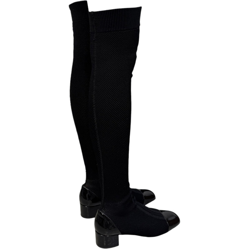 Women's Over The Knee Sock Boots Black Size UK 7 / EU 40