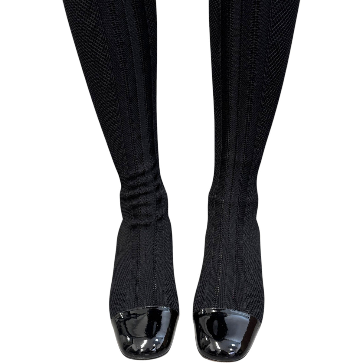 Women's Over The Knee Sock Boots Black Size UK 7 / EU 40 - Photo 10