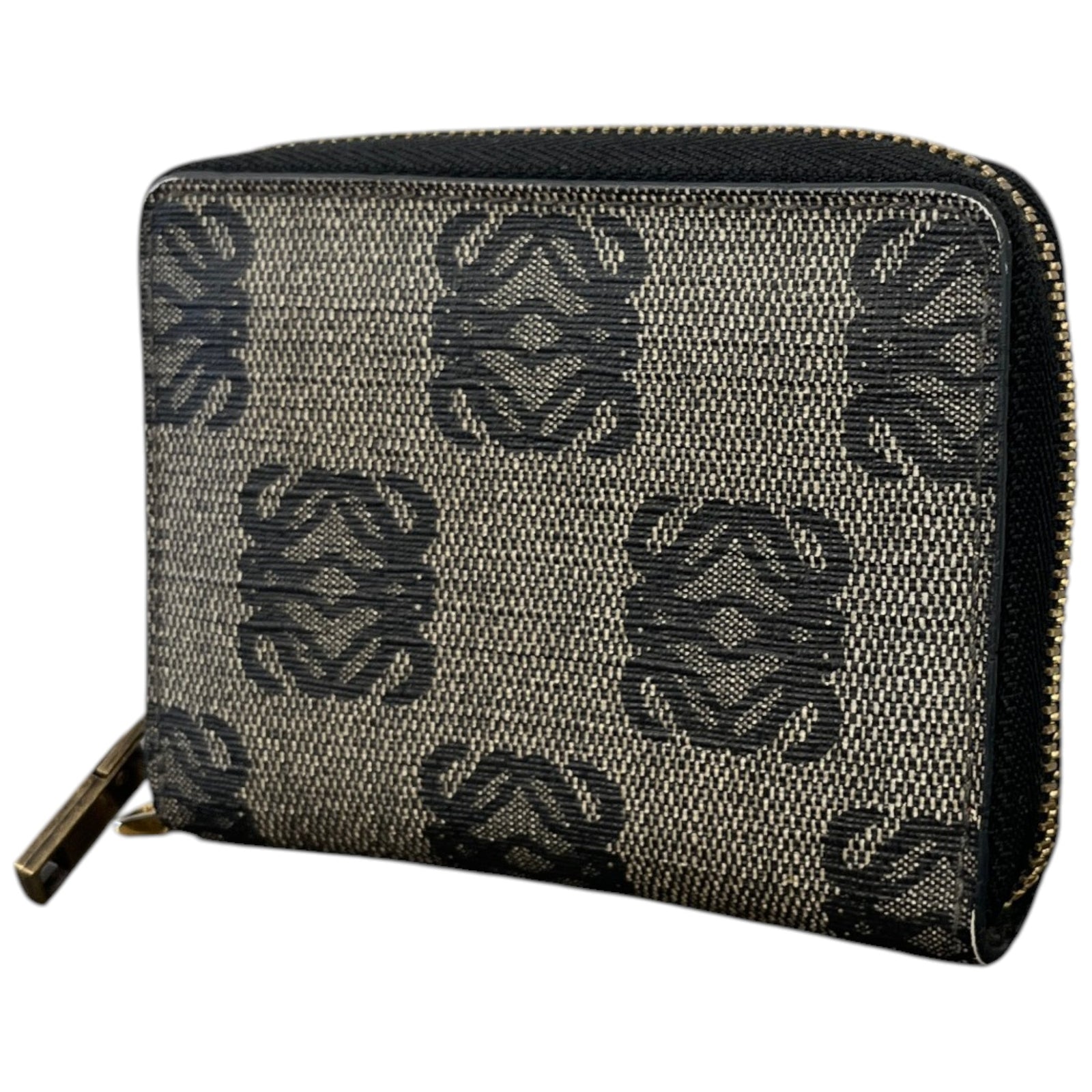 Women's Anagram Jacquard Canvas Wallet Grey - Photo 8