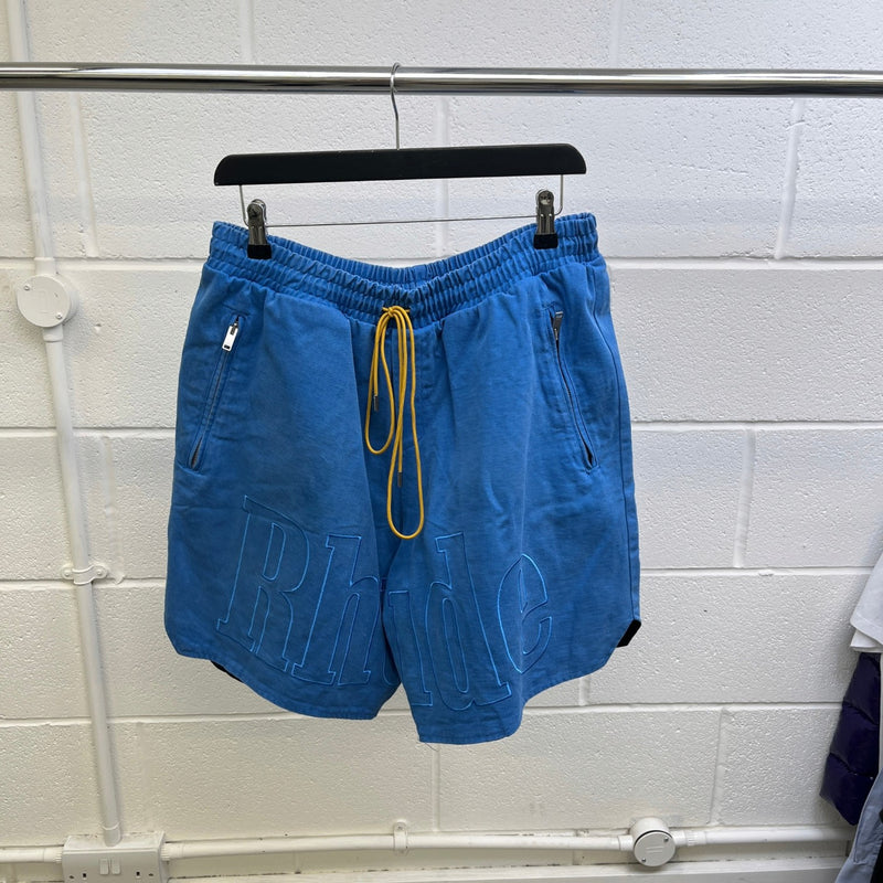 Men's Tonal Logo Shorts Blue Size XL / W36