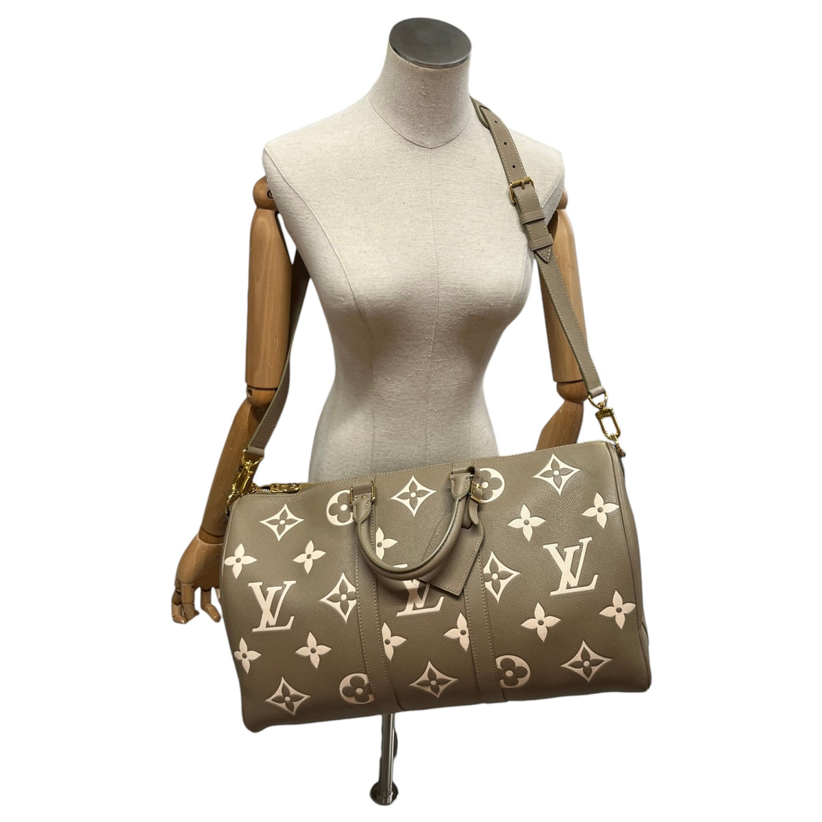 Women's Empreinte Leather Keepall Bandoulière 45 Travel Bag Green - Photo 2