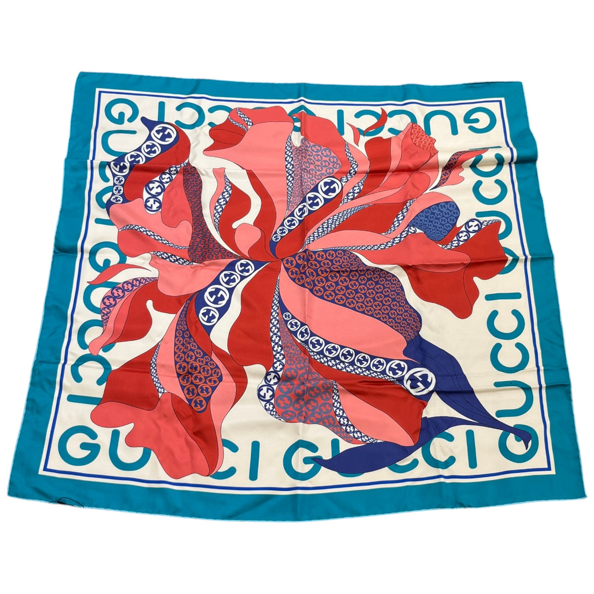 Women's Maxi Flower Print Scarf Blue - Photo 1