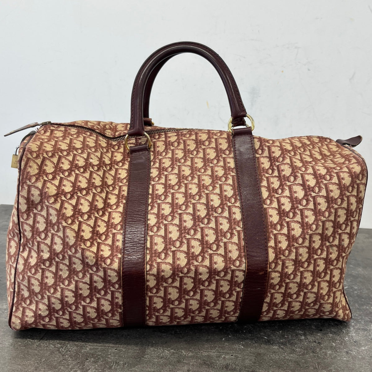Women's Oblique Boston Travel Bag Burgundy - Photo 12