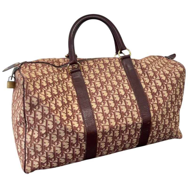 Women's Oblique Boston Travel Bag Burgundy