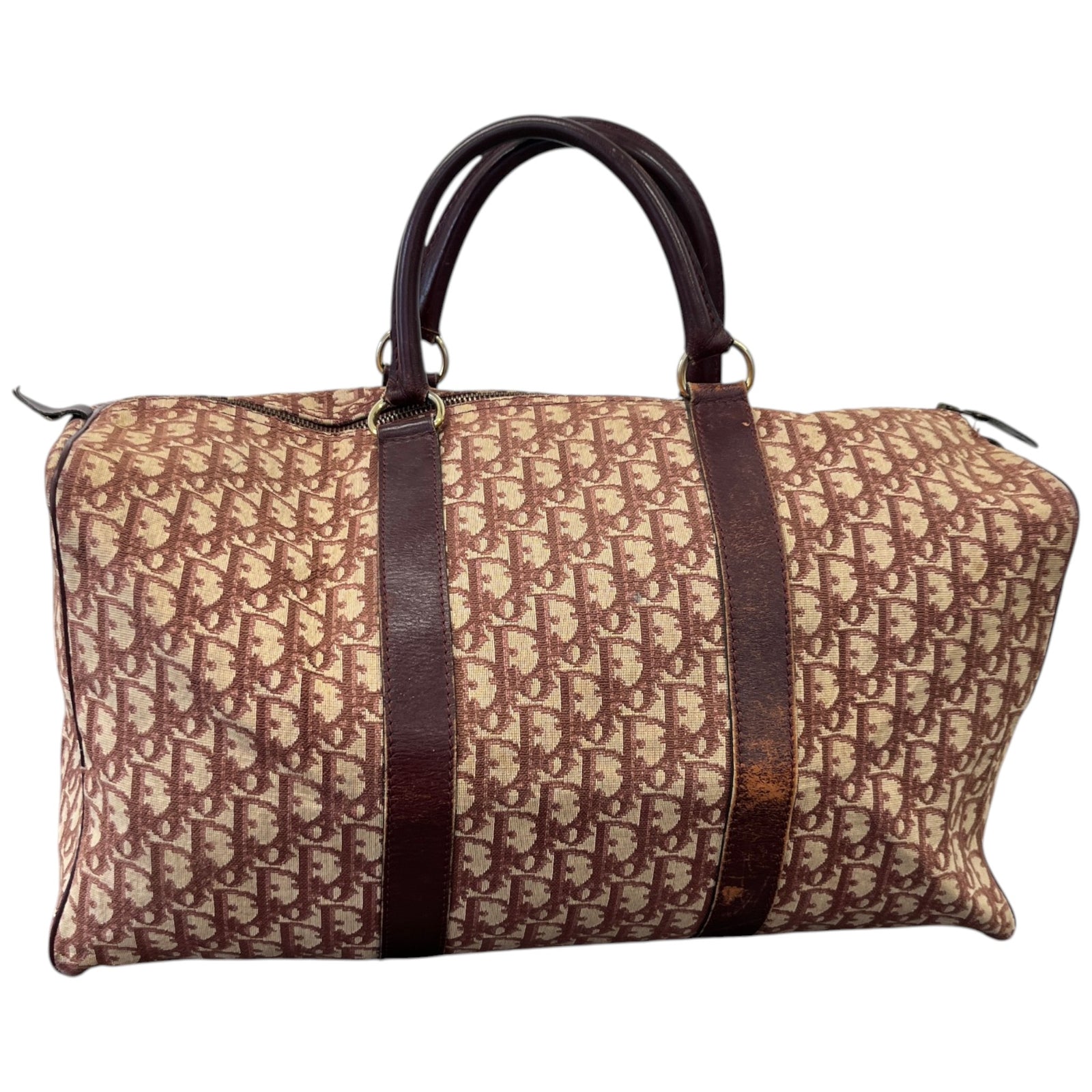 Women's Oblique Boston Travel Bag Burgundy - Photo 5