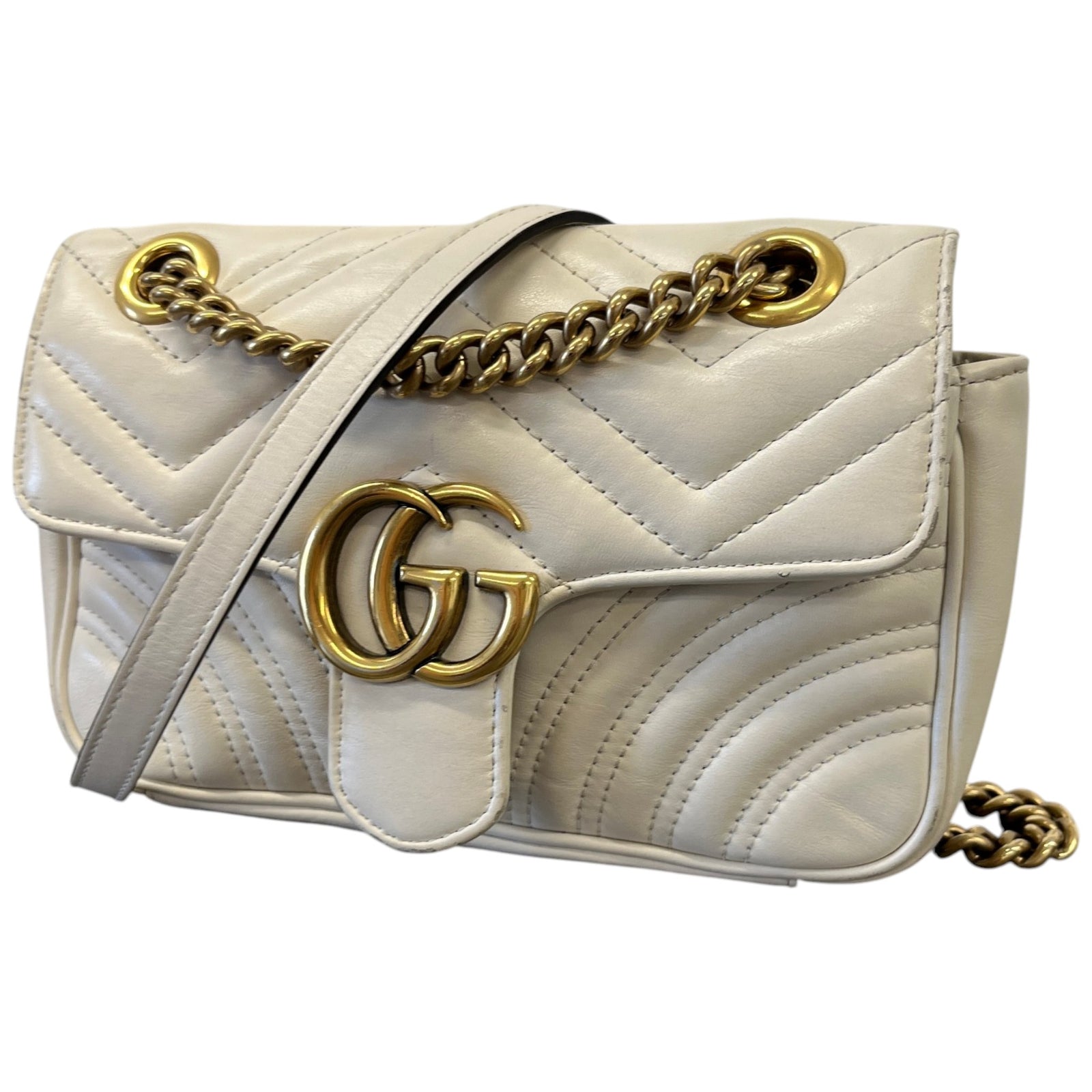 Women's Small Gg Marmont Crossbody Bag Cream - Photo 5